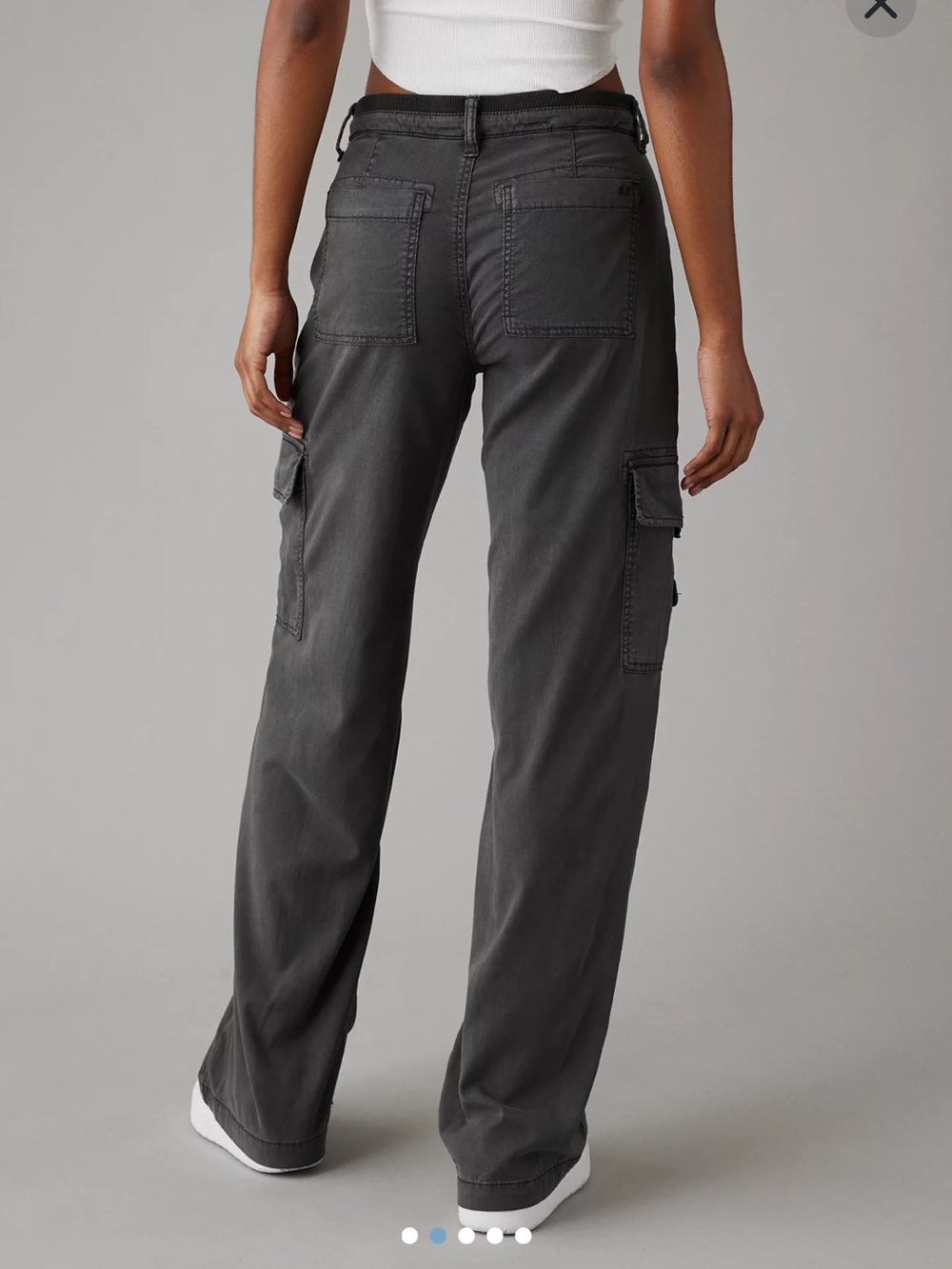 AE Dreamy Drape Stretch Cargo Super High-Waisted Baggy Wide-Leg Pant 4 short - Picture 6 of 6
